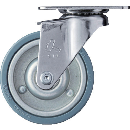 ハンマー　旋回式ゴム車輪（スチールホイール）７５ｍｍ　  420E-PR75  HAMMER CASTER