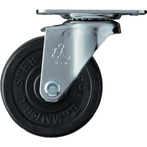 ハンマー　旋回式ゴム車輪　６５ｍｍ　  420E-R65  HAMMER CASTER