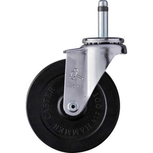 ハンマー　差込み旋回式ゴム車輪　１００ｍｍ　  420K-R100  HAMMER CASTER
