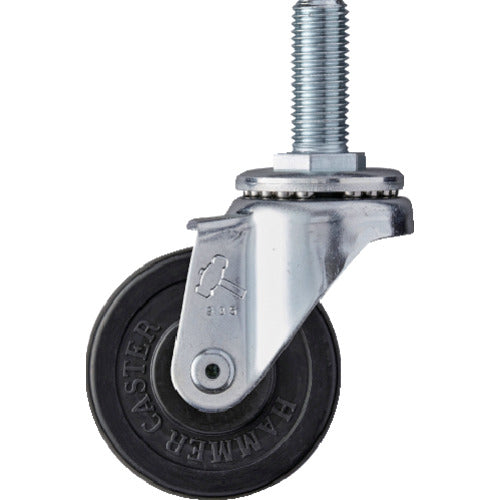 ハンマー　ねじ込み旋回式ゴム車輪　６５ｍｍ　  420SA-R65  HAMMER CASTER