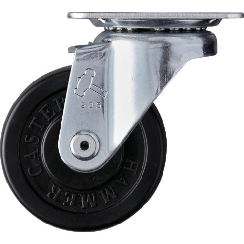 ハンマー　旋回式ゴム車輪（ローラーベアリング）６５ｍｍ　  420S-RDB65  HAMMER CASTER