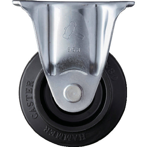 ハンマー　静音固定式ゴム車輪（ナイロンホイール・ラジアルボールベアリング）１００ｍｍ　  420SR-FR100  HAMMER CASTER