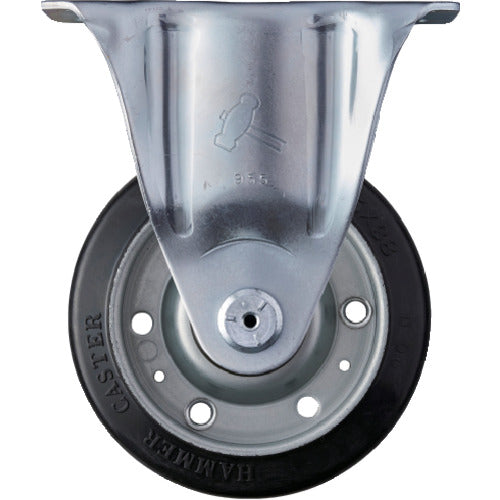 ハンマー　固定式ゴム車輪（スチールホイール・ローラーベアリング）１２５ｍｍ　  420SR-RB125  HAMMER CASTER