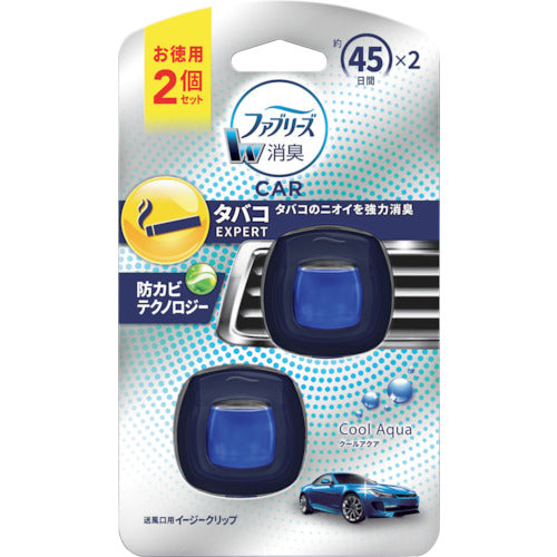 P&G BREEZE Deodorant น้ำหอมปรับอากาศสำหรับรถยนต์แบบคลิป Easy Clip Tobacco Expert Cool Aqua 2.2mL x 2 377451 P และ G