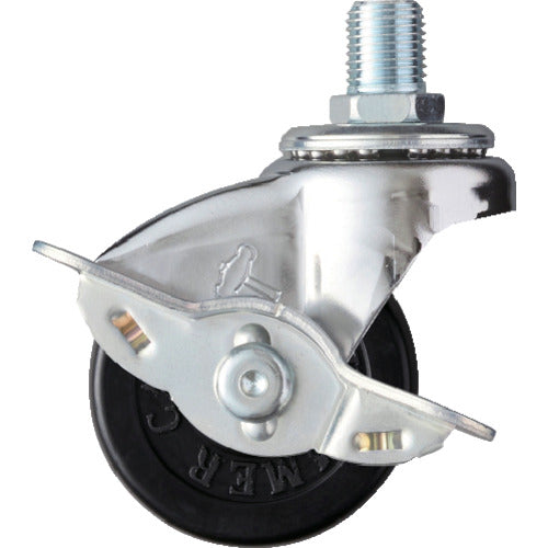 ハンマー　ねじ込み旋回式ゴム車輪５０ｍｍ　Ｍ１２　ストッパー付　  45015A-30R50  HAMMER CASTER