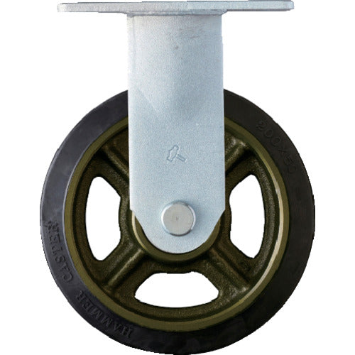 ハンマー　重荷重用固定式ゴム車輪（イモノホイール・ラジアルボールベアリング）２００ｍｍ　  500BPR-CR200  HAMMER CASTER