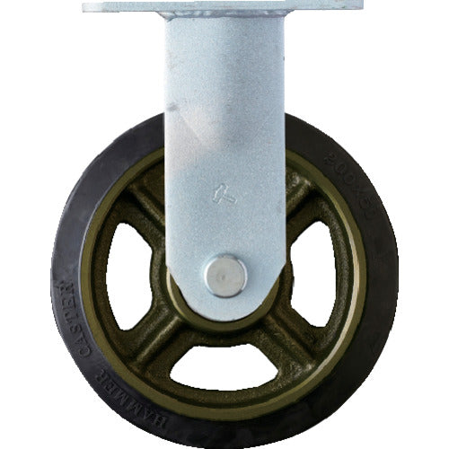 ハンマー　重荷重用固定式ゴム車輪（イモノホイール・ラジアルボールベアリング）２００ｍｍ　  500HPR-CR200  HAMMER CASTER