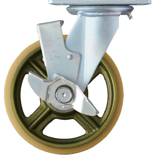 ハンマー　重荷重用旋回式ウレタン車輪（イモノホイール・ラジアルボールベアリング）２００ｍｍ　ＳＰ付　  519BPS-CU200  HAMMER CASTER