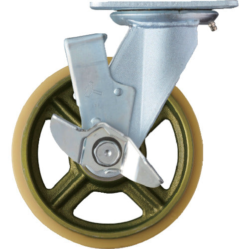 ハンマー　重荷重用旋回式ウレタン車（イモノホイール・ラジアルボールベアリング）２００ｍｍ　ＳＰ付　  519HPS-CU200  HAMMER CASTER