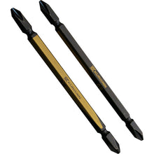 画像をギャラリービューアに読み込む, フジ矢　両頭ビット（黒金・２本組）＋２×１１０ｍｍ　  5202-110-BG  FUJIYA
