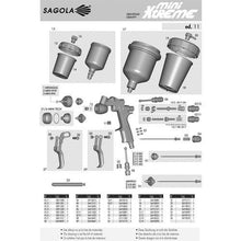 画像をギャラリービューアに読み込む, ＳＡＧＯＬＡ　ｍｉｎｉ　ＸＴＲＥＭＥ小型低圧スプレーガン（重力式）　ノズル口径　Φ１．３

