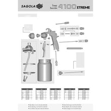 画像をギャラリービューアに読み込む, ＳＡＧＯＬＡ　４１００　ＸＴＲＥＭＥスプレーガン（吸上式）　ノズル口径　Φ１．４
