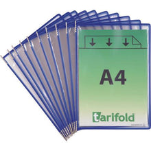 画像をギャラリービューアに読み込む, ｔａｒｉｆｏｌｄ　掲示ファイルスタンド用ポケット　Ａ４Ｘ１０枚入り　ブルー
