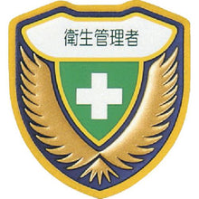 画像をギャラリービューアに読み込む, 緑十字　立体ワッペン（胸章）　衛生管理者　胸Ｅ　７３×６７ｍｍ
