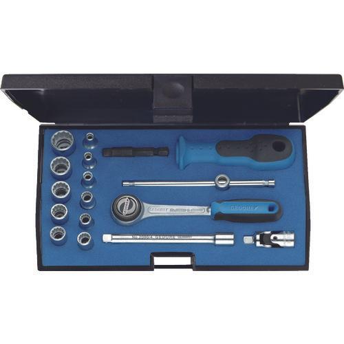 Cờ lê lục giác GEDORE bộ 17 chi tiết, góc gài 6,35 mm, loại 10 cạnh