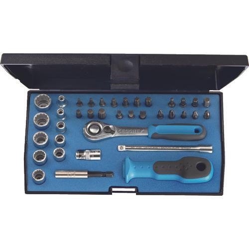 Bộ 37 chi tiết cờ lê đầu mũi/khớp GEDORE, góc gài 6,35 mm