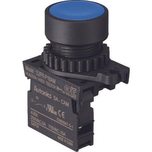 Công tắc nút nhấn TRUSCO Φ25 1a xanh dương