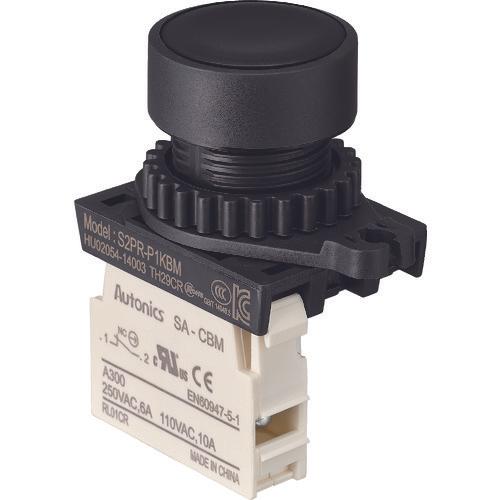 สวิตช์ปุ่มกด TRUSCO Φ25 1b สีดำ