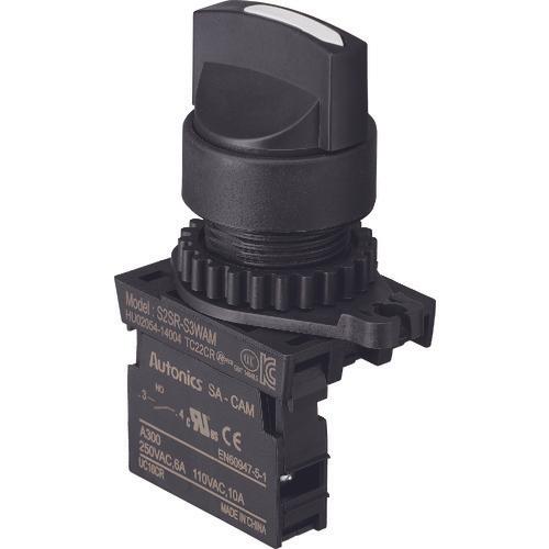 สวิตช์แบบเลือกค่า TRUSCO Φ25 90° 2 หยัก 1a สีขาว