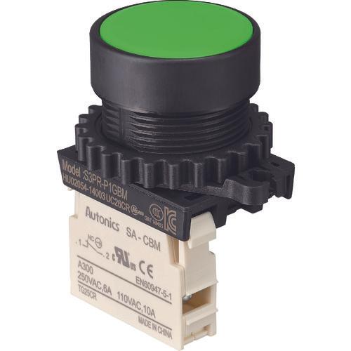 Công tắc nút nhấn TRUSCO Φ30 1b xanh lá