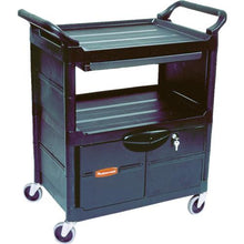 Tải hình ảnh vào trình xem thư viện, Xe đẩy tiện ích Rubbermaid có khóa cửa màu đen
