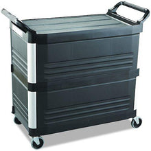 โหลดรูปภาพลงในโปรแกรมดูแกลเลอรี รถเข็นอเนกประสงค์พิเศษ Rubbermaid สีดำ
