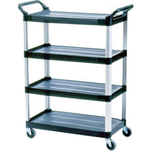 Tải hình ảnh vào trình xem thư viện, Xe Đẩy Kệ Mở Rubbermaid Loại 4 Tầng Màu Đen
