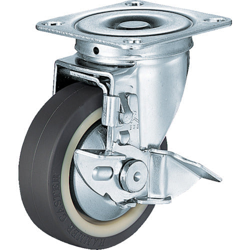ハンマー　旋回式ウレタン車輪（ナイロンホイール・ボールベアリング）１５０ｍｍ　ストッパー付