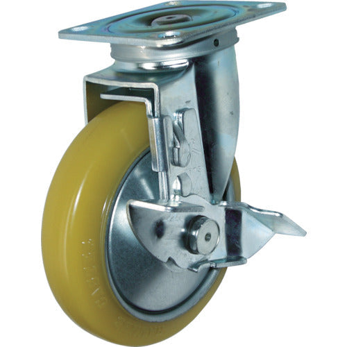ハンマー　旋回式ウレタン車輪（ローラーベアリング）１００ｍｍ　ストッパー付