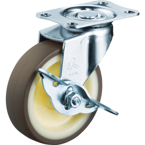 ハンマー　Ｅシリーズ旋回式ウレタン車輪（ナイロンホイール）６５ｍｍ　ストッパー付