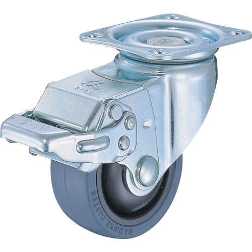 ハンマー　静音旋回式ゴム車輪（ナイロンホイール・ベアリング）６５ｍｍ　ストッパー付