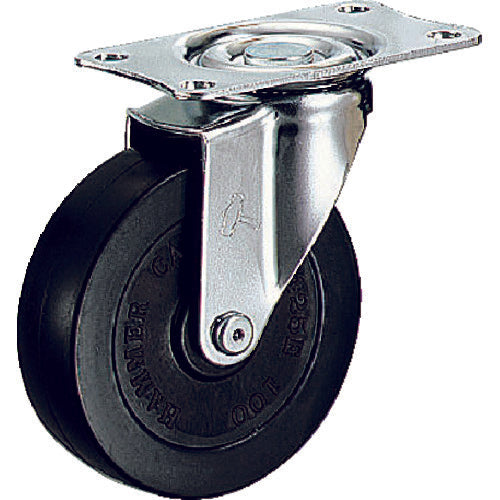 ハンマー　旋回式ゴム車輪　１００ｍｍ
