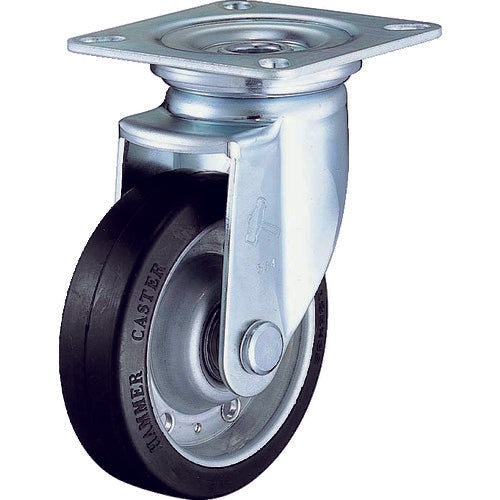 ハンマー　旋回式ゴム車輪（スチールホイール・ラジアルボールベアリング）１２５ｍｍ