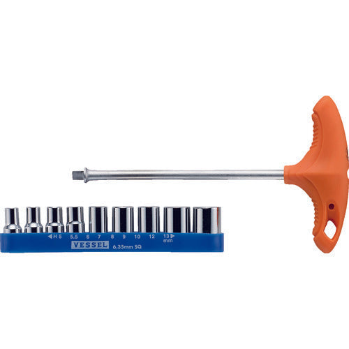 Bộ ổ cắm thanh chữ T VESSEL ECO SOFT No. 460NT-9S (bộ 9 ổ cắm)