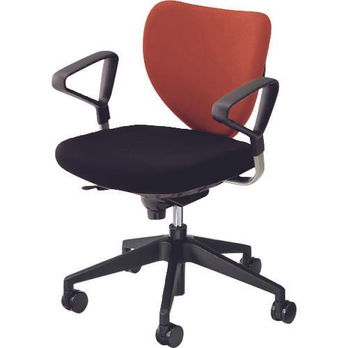 ウチダ　「エポチェア」　ローバック　リング肘付き　布　テラコッタ