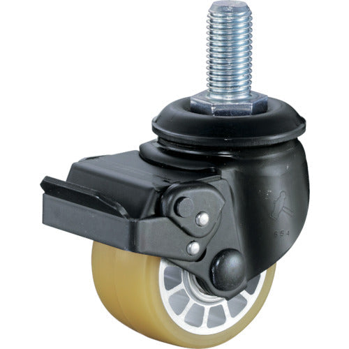 ハンマー　低床重荷重用ねじ込み旋回式ウレタン車輪（アルミホイール・ボールベアリング）６５ｍｍ　ＳＰ付
