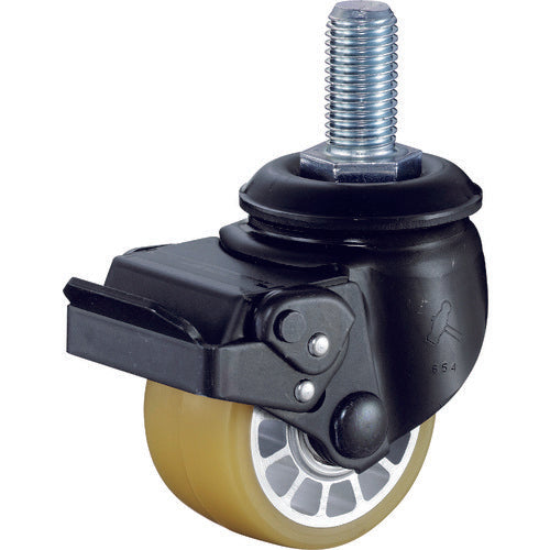 ハンマー　低床重荷重用ねじ込み旋回式ウレタン車輪（アルミホイール・ボールベアリング）７５ｍｍ　ＳＰ付