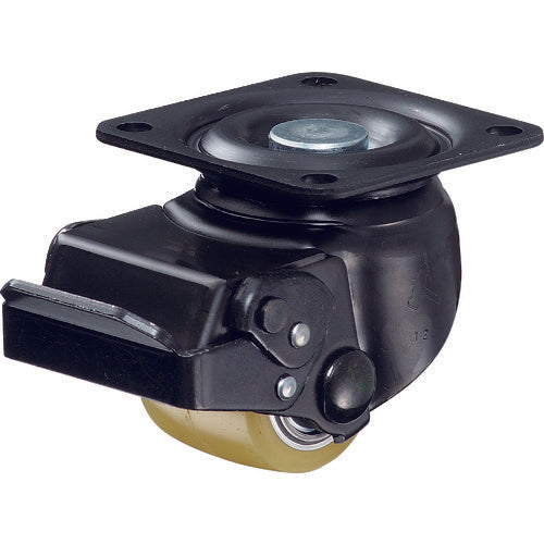 ハンマー　低床重荷重用旋回式ウレタン車輪（アルミホイール・ボールベアリング）５０ｍｍ　ストッパー付
