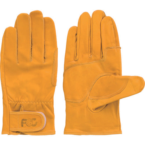 FUJI GLOVE Cow Genuine Leather Gloves F-804 Yellow L