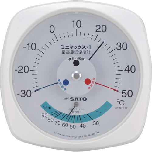 Sato MAX type 1 maximum and minimum thermometer (with hygrometer) (7308-00)