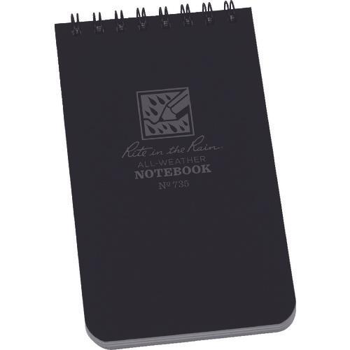 RITR 3X5 Top Spiral Notebook Universal สีดำ
