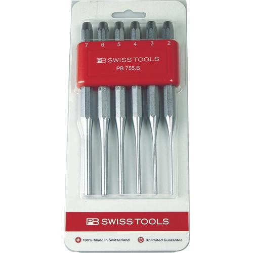 Bộ đục lỗ chốt song song (Bát giác) PB SWISS TOOLS 755BCN với giá đỡ