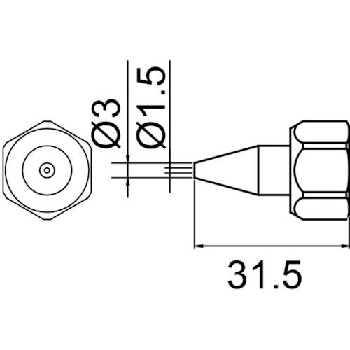 Vòi HAKKO N-1.5 có đai ốc
