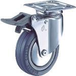 ハンマー　旋回式ゴム車輪（ナイロンホイール・ボールベアリング）１００ｍｍ　トータルロック