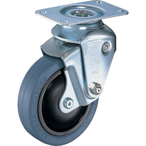 ハンマー　クッションキャスター旋回式ゴム車輪１００ｍｍ　線径２．６ｍｍ