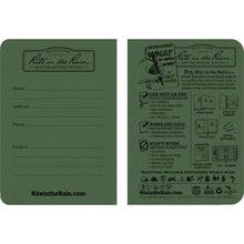 โหลดรูปภาพลงในโปรแกรมดูแกลเลอรี RITR สมุดเย็บเล่มมินิ 3 1/4X4 5/8 (ชุด 3 เล่ม) สีเขียวสากล
