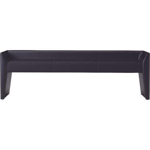 TRUSCO เก้าอี้ล็อบบี้หุ้มหนัง PVC 3 ที่นั่ง สีดำ