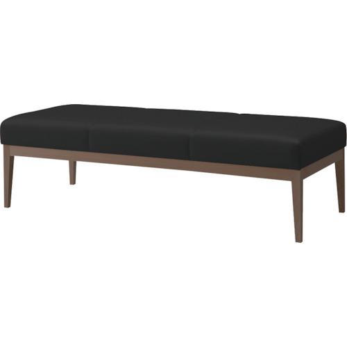 ＴＲＵＳＣＯ　ロビーベンチ３人掛　ブラック　脚部ダークブラウン