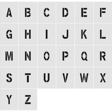 画像をギャラリービューアに読み込む, ＩＭ　ステンシル　Ａ～Ｚ　１セット２６枚単位　文字サイズ５０×４０ｍｍ
