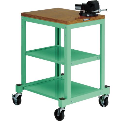 โต๊ะทำงานขนาดเล็กแบบ TRUSCO BN พร้อมตัวรอง 450X600 มีล้อ สี YG